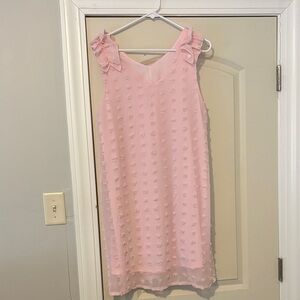 Pink Sleeveless Dress with Ruffle Details